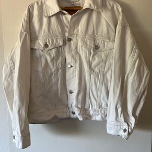 White Lightweight Denim Shirt Jacket